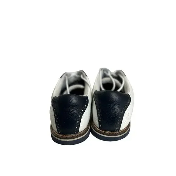 G/FORE Men's Saddle Gallivanter Golf Shoes Size 13 White & Navy Preppy - Picture 2 of 8